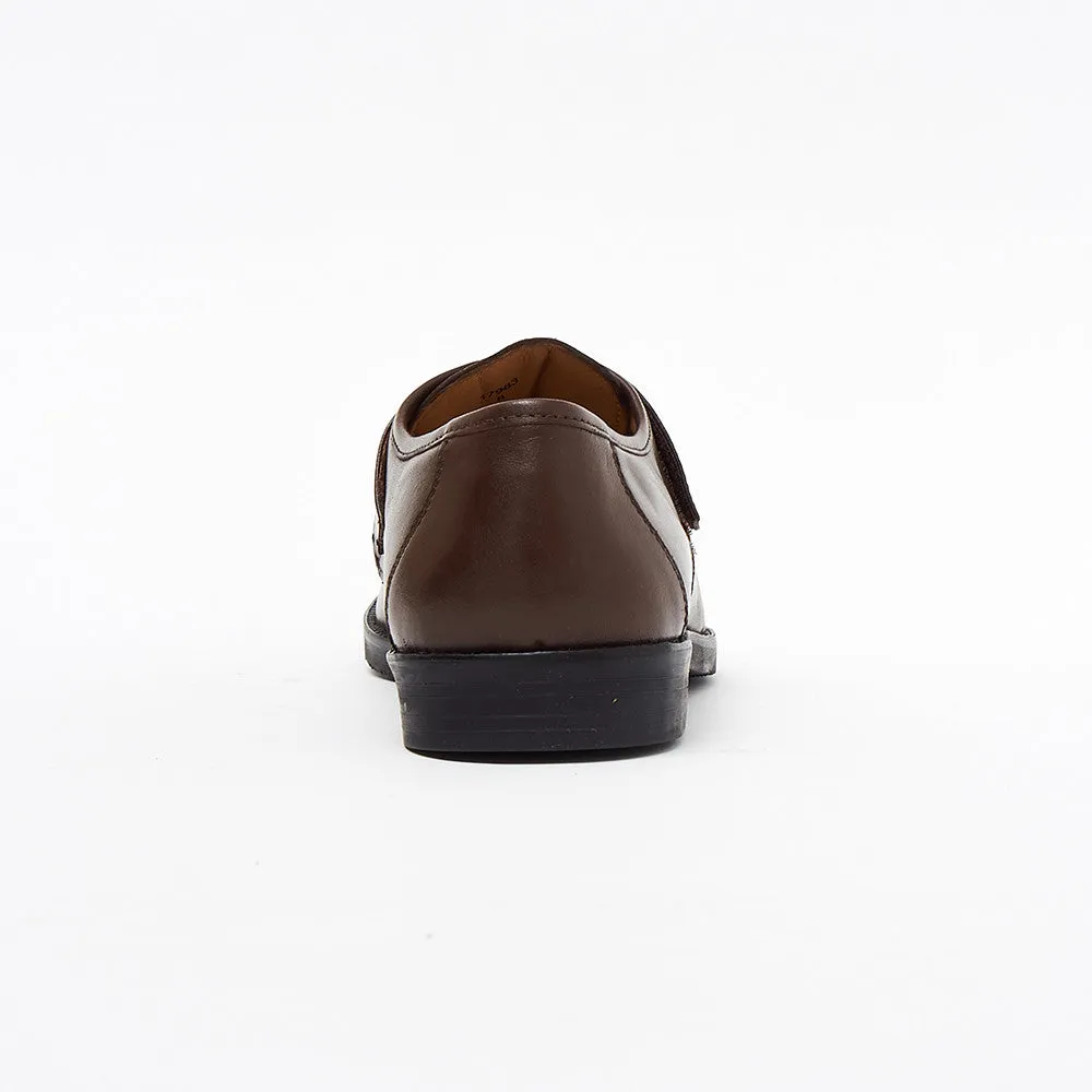 Mens Leather Velcro Comfort Shoes - 17983