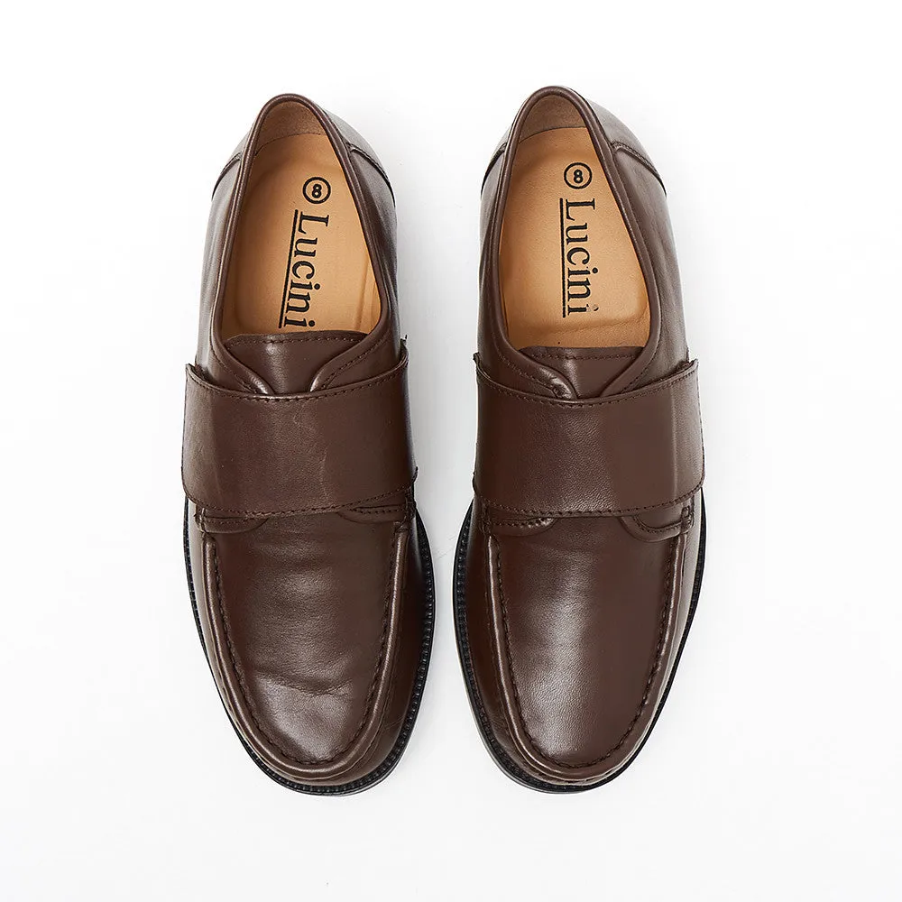 Mens Leather Velcro Comfort Shoes - 17983