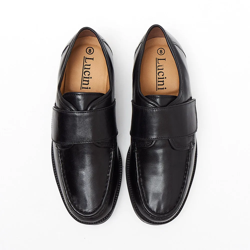 Mens Leather Velcro Comfort Shoes - 17983