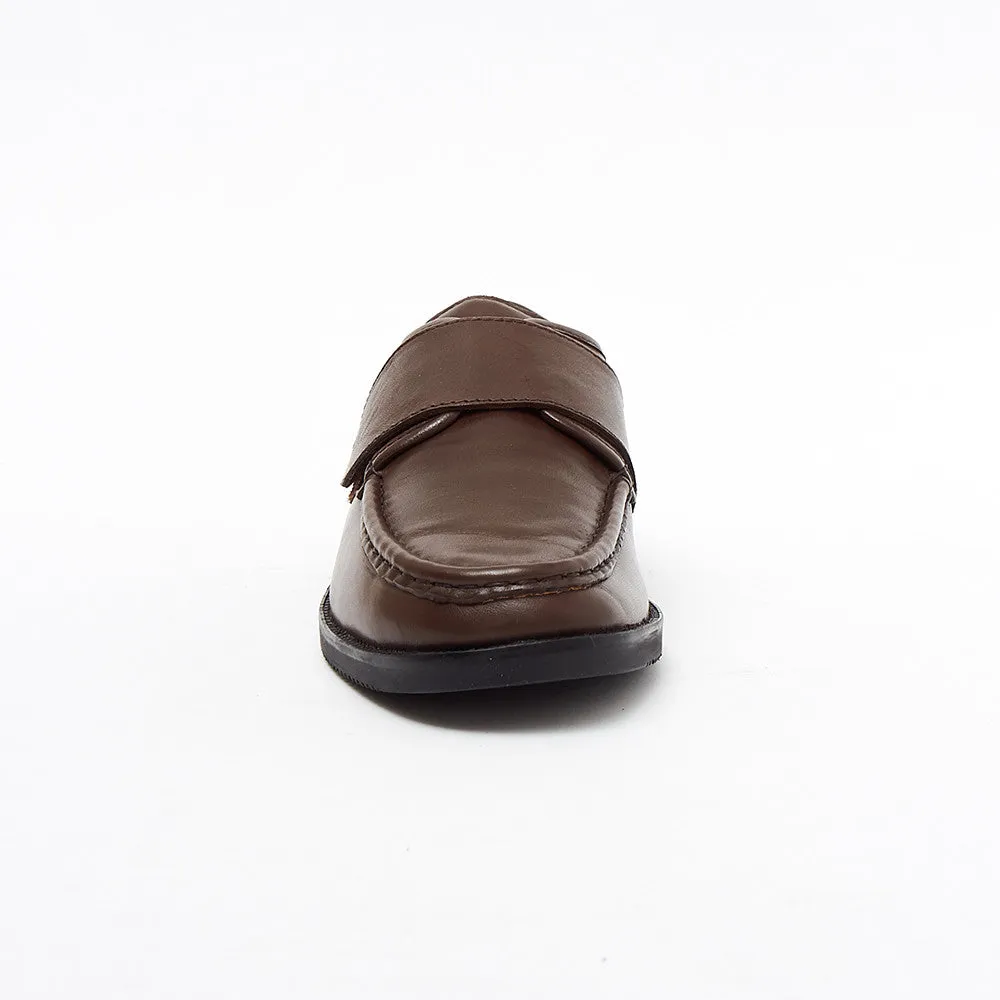 Mens Leather Velcro Comfort Shoes - 17983