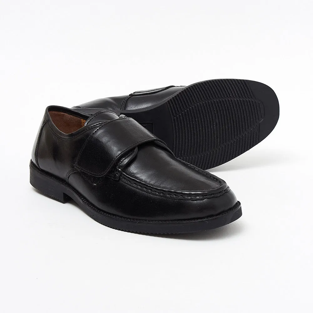Mens Leather Velcro Comfort Shoes - 17983