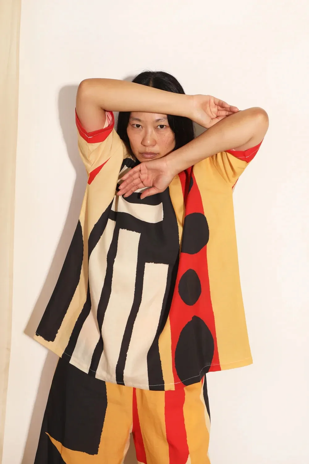 Silas Top in Bold Collage Print