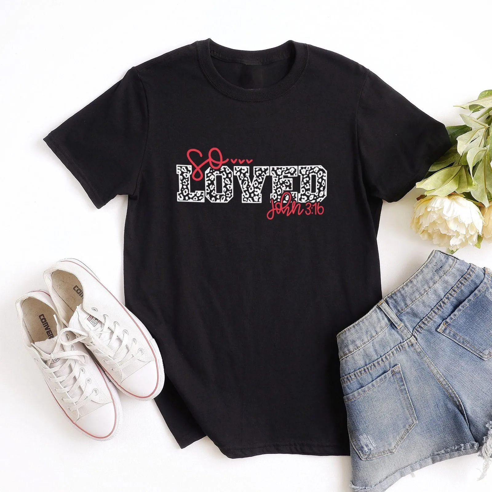 So Loved John 3:16 Tee Shirts For Women - Christian Shirts for Women - Religious Tee Shirts