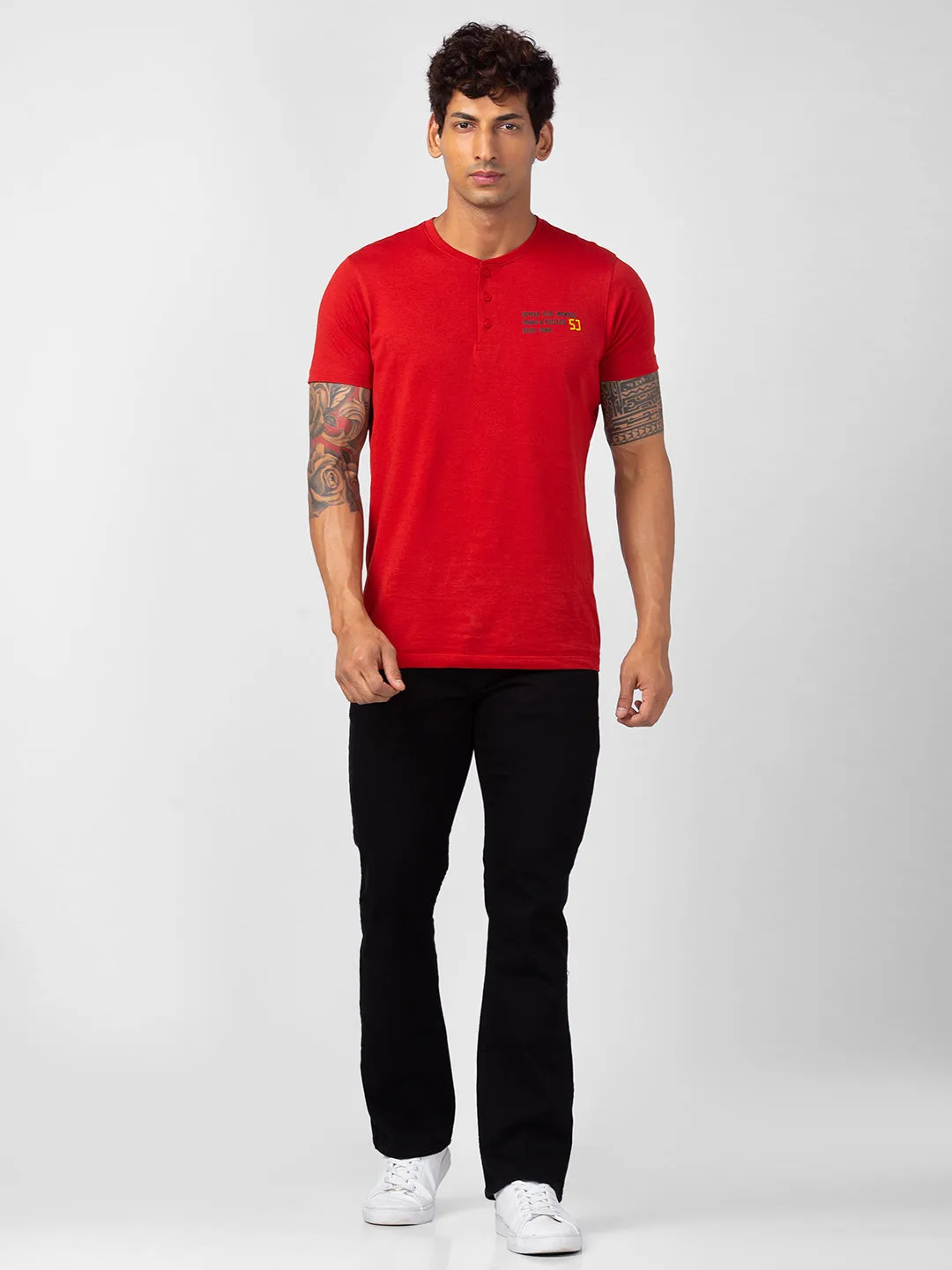 Spykar Men Black Cotton Comfort Fit Regular Length Jeans (Rafter)