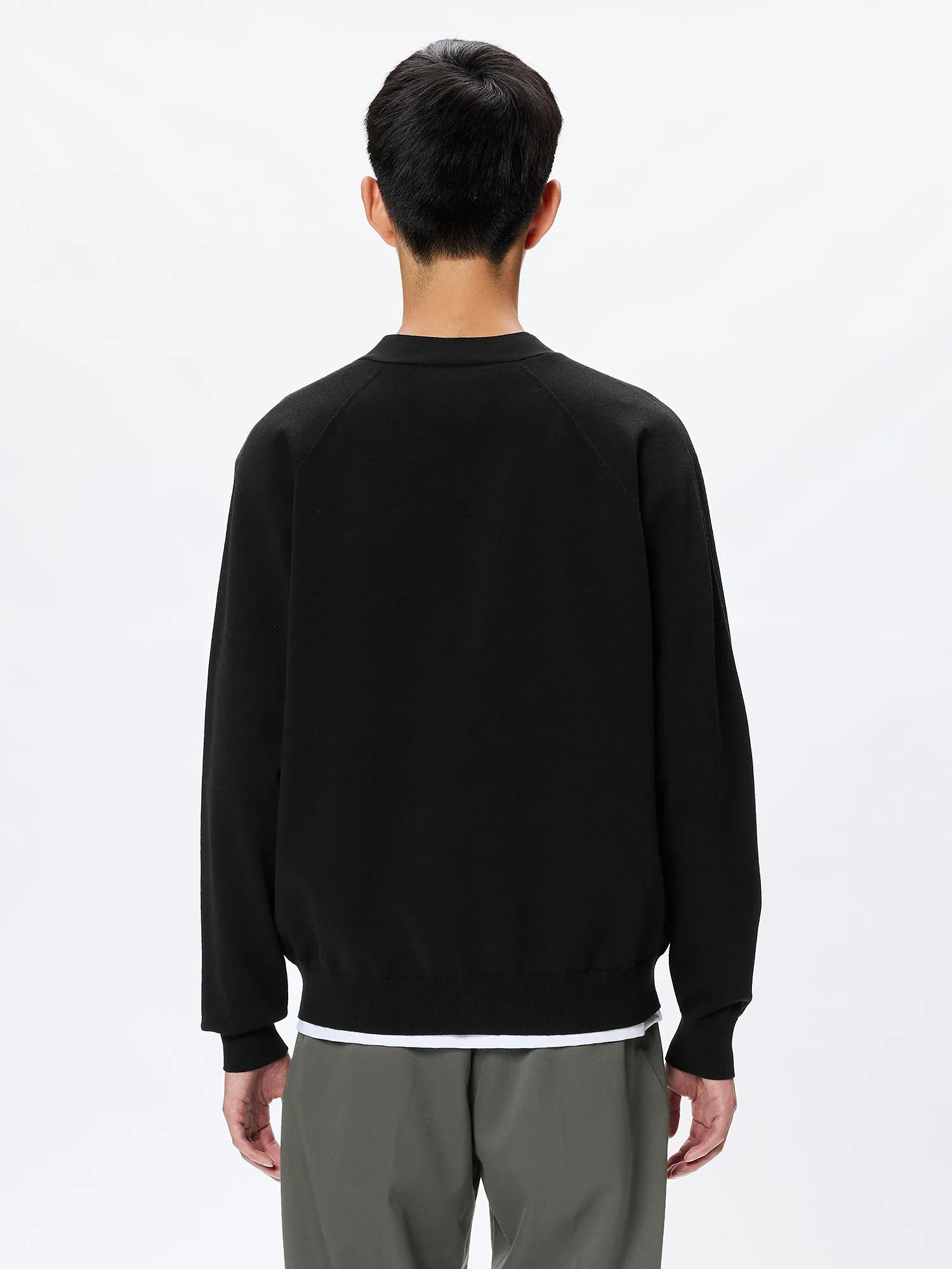Wholegarment Wool Knit Cardigan