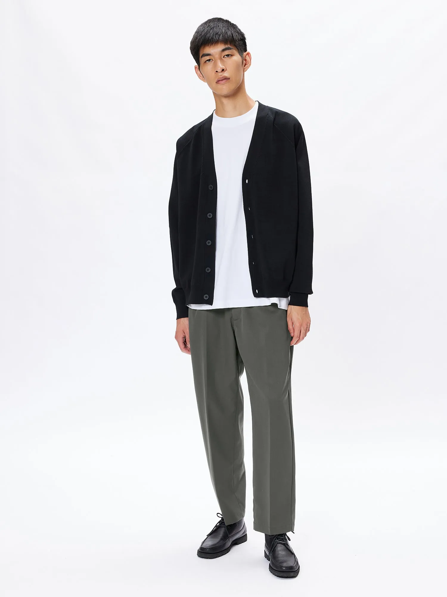 Wholegarment Wool Knit Cardigan